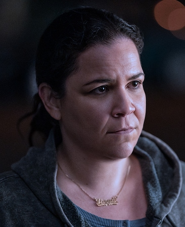 Lindsay Mendez as Tanya Singleton in FX's American Sports Story: Aaron Hernandez