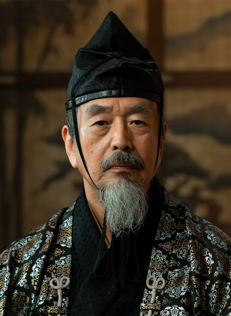Close up shot of Sugiyama in FX’s Shogun