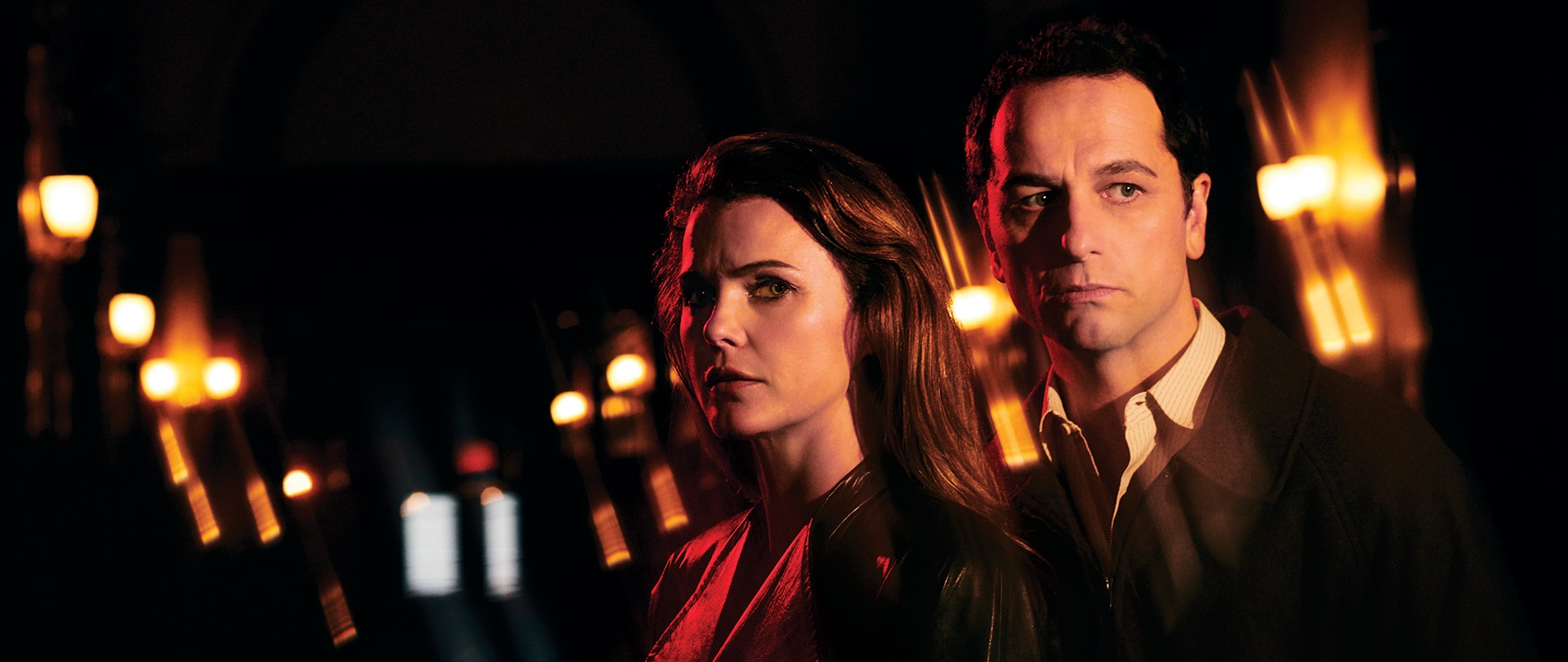 Keri Russell as Elizabeth Jennings, Matthew Rhys as Philip Jennings in FX's The Americans.