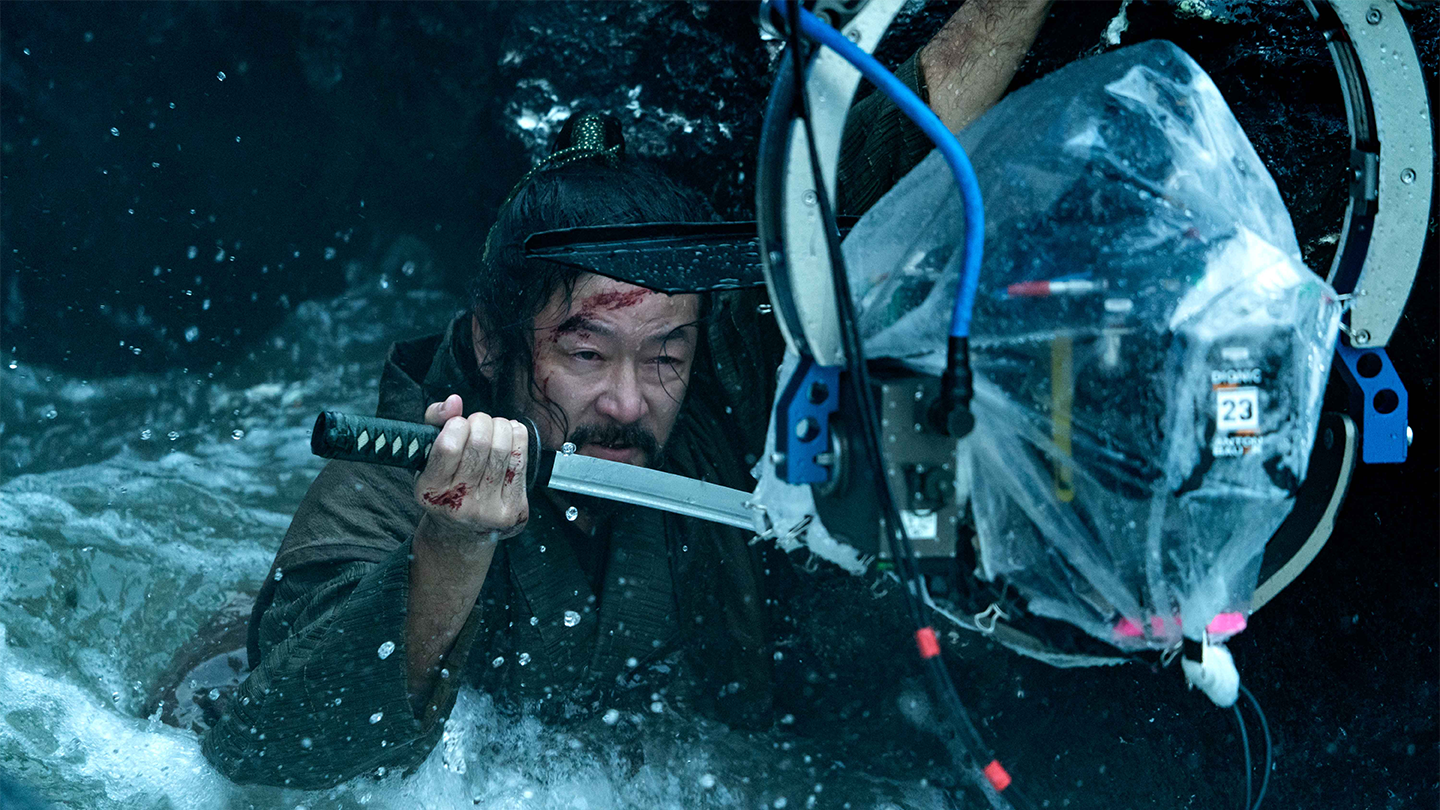 A protected camera captures a dramatic moment in the water for FX's Shogun