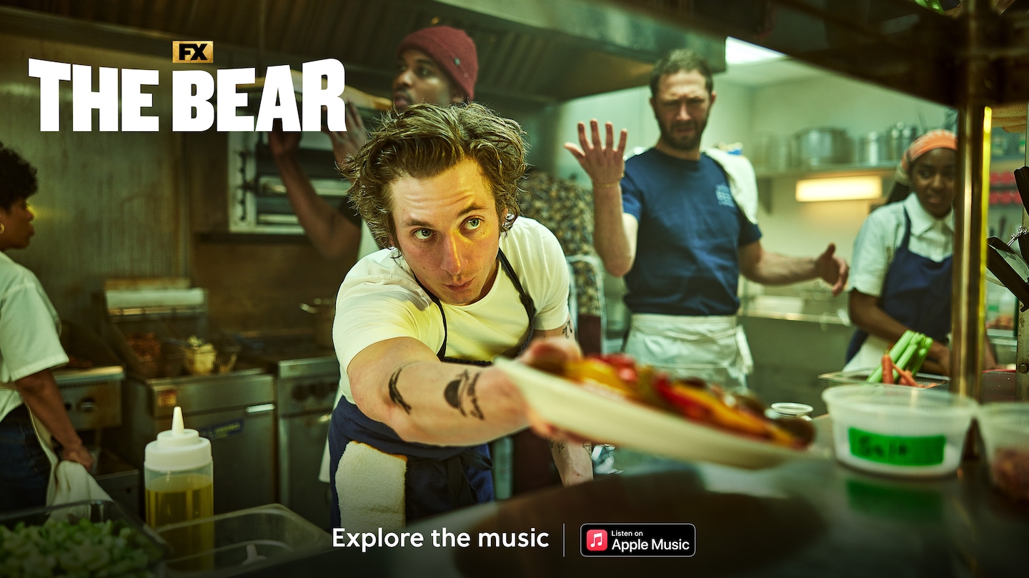 The Bear cast in the kitchen cooking