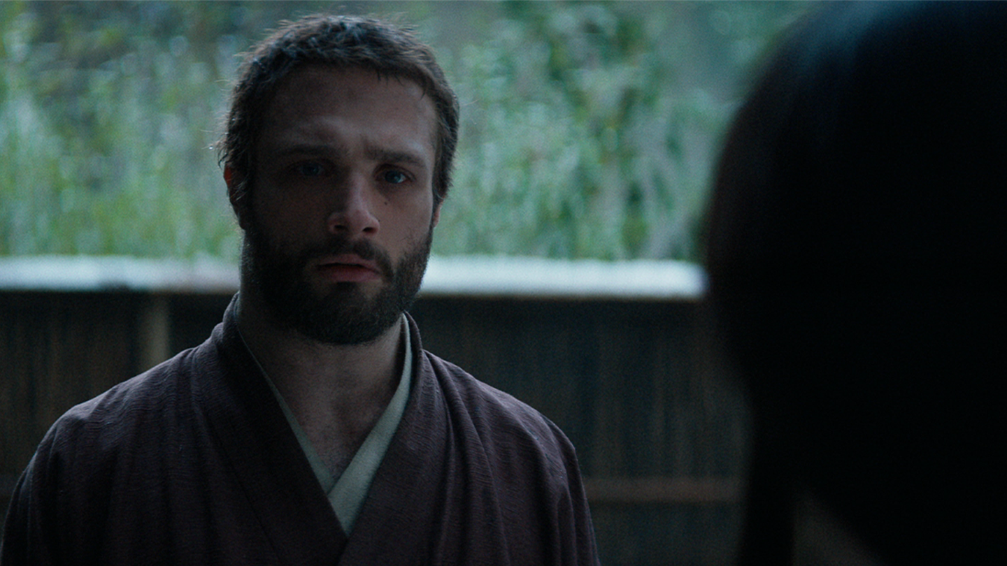 Close up of Blackthorne speaking with Fuji