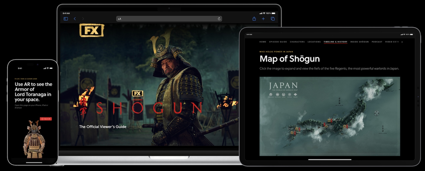 Desktop, tablet, and mobile examples of the Shōgun Viewer's Guide