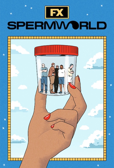 Animated hand holding a specimen container full of people