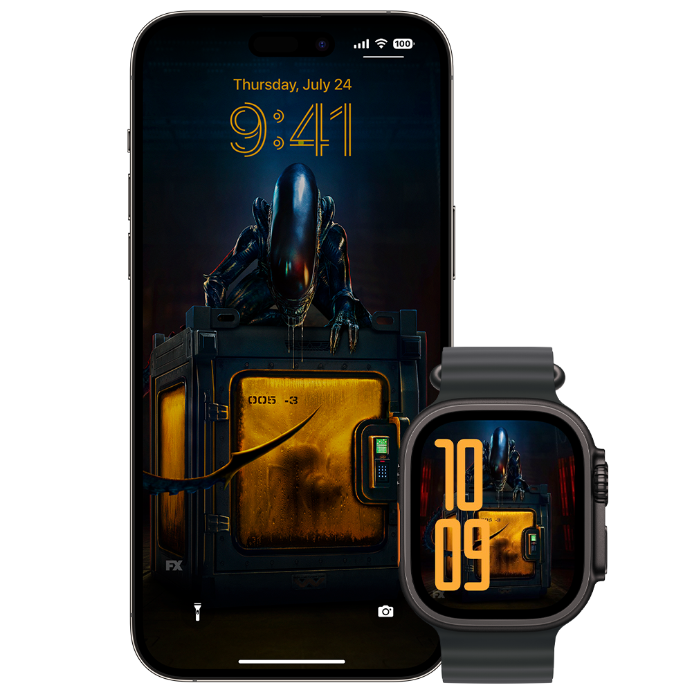 iphone and apple watch with a lockscreen of a the Lost Boys.