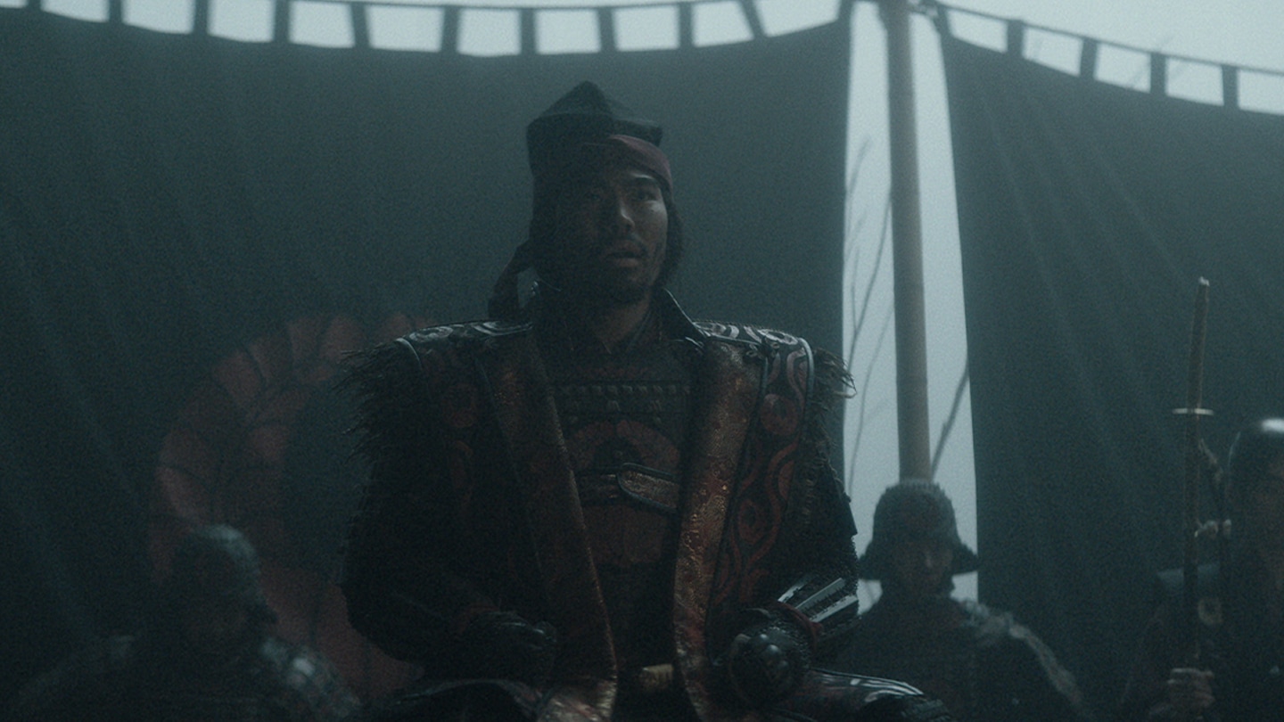 Close up of Lord Mizoguchi after his surrender to young Toranaga