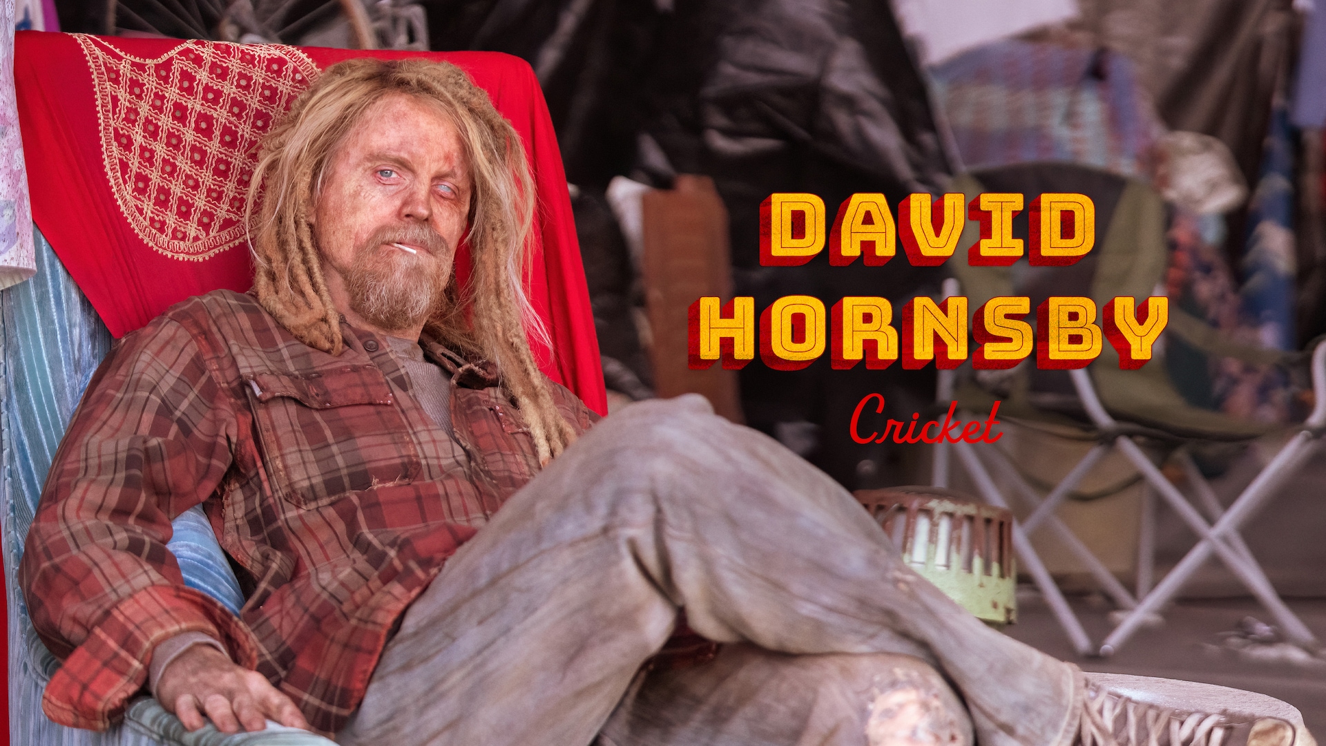 Close up of David Hornsby as Cricket