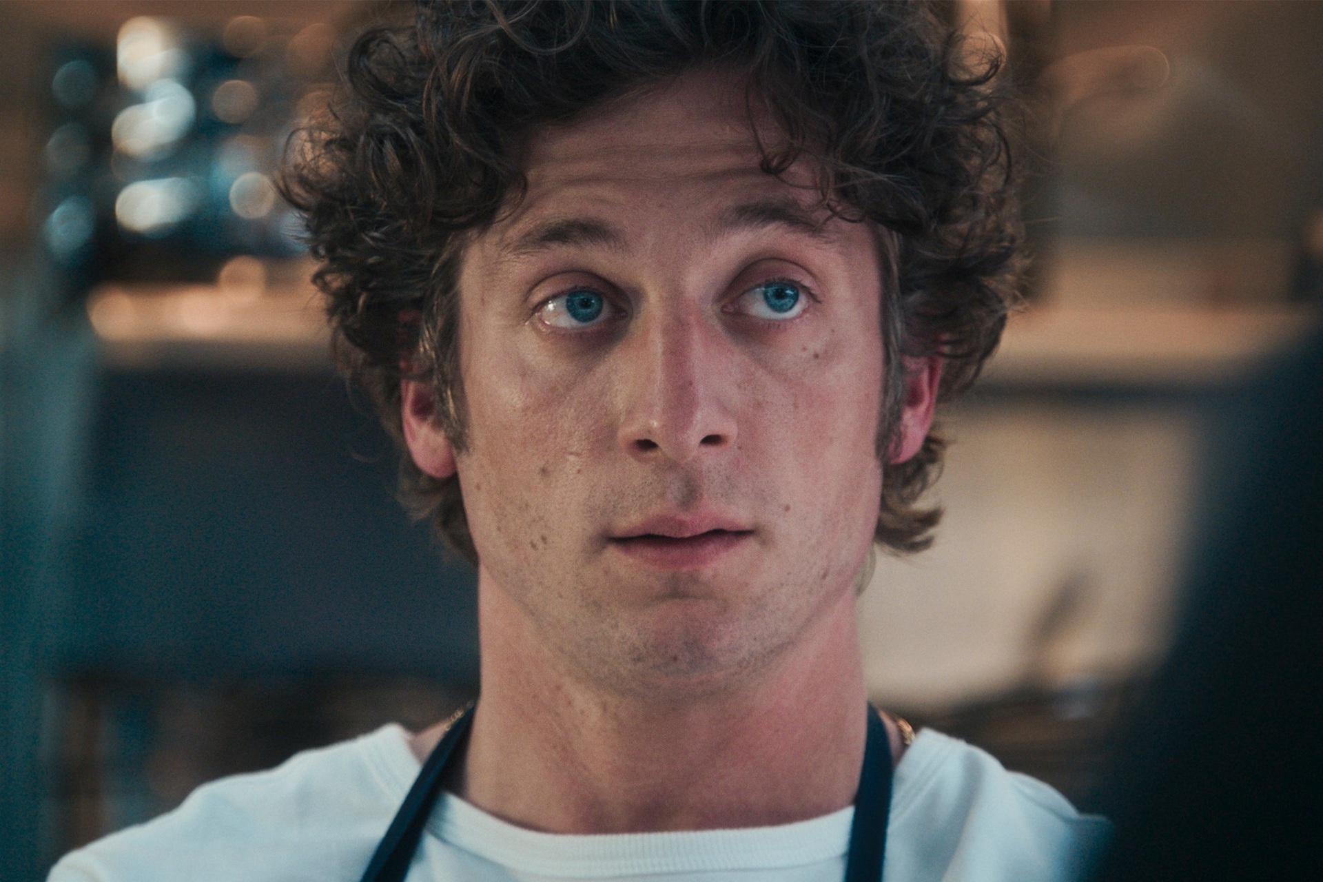 Jeremy Allen White as Carmen in FX's 'The Bear' wearing a white shirt