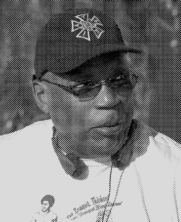 Paris Barclay headshot with a black and while polka dot effect overlay