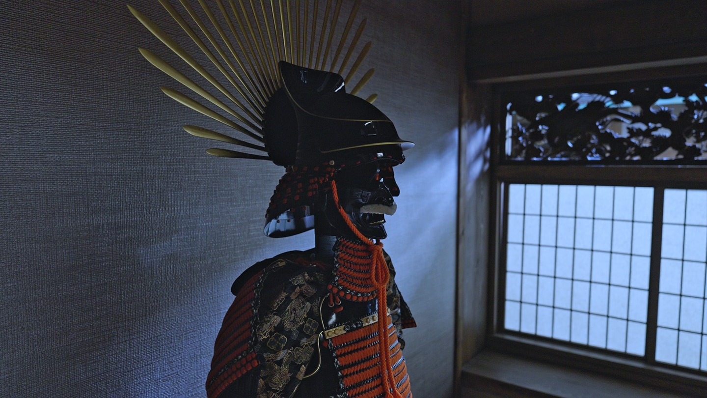 Close up of the Taiko's armor in FX's Shogun