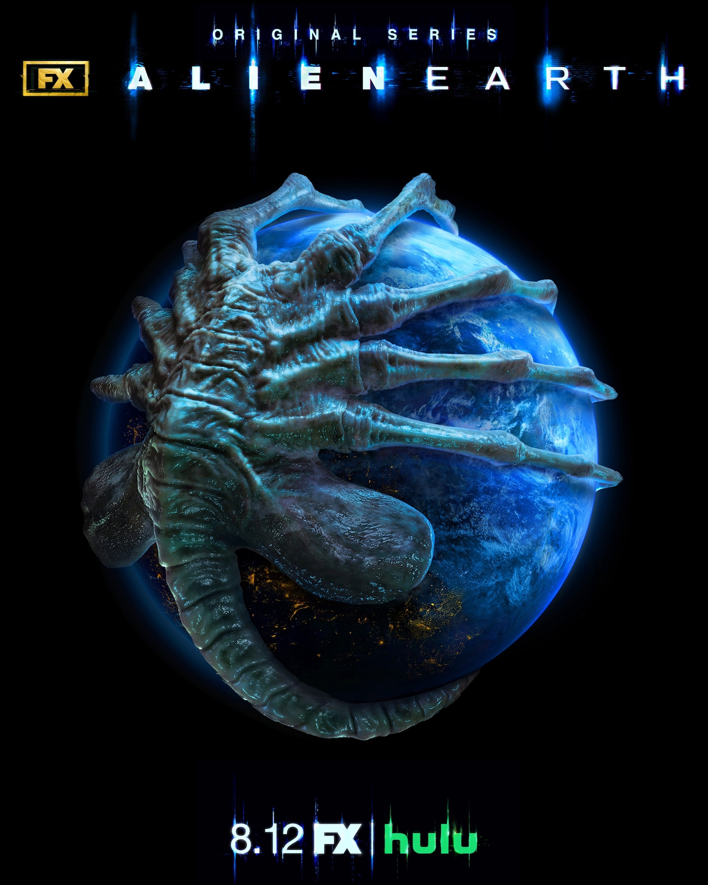 A face hugger wrapped around Earth.
