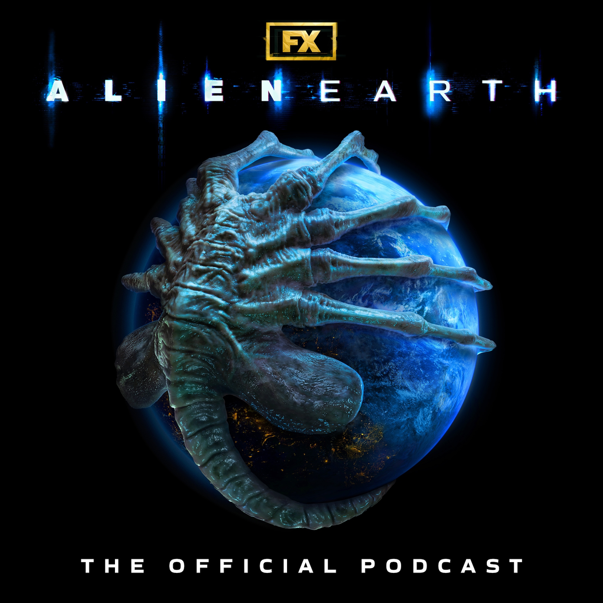 Face hugger wrapped around Earth.