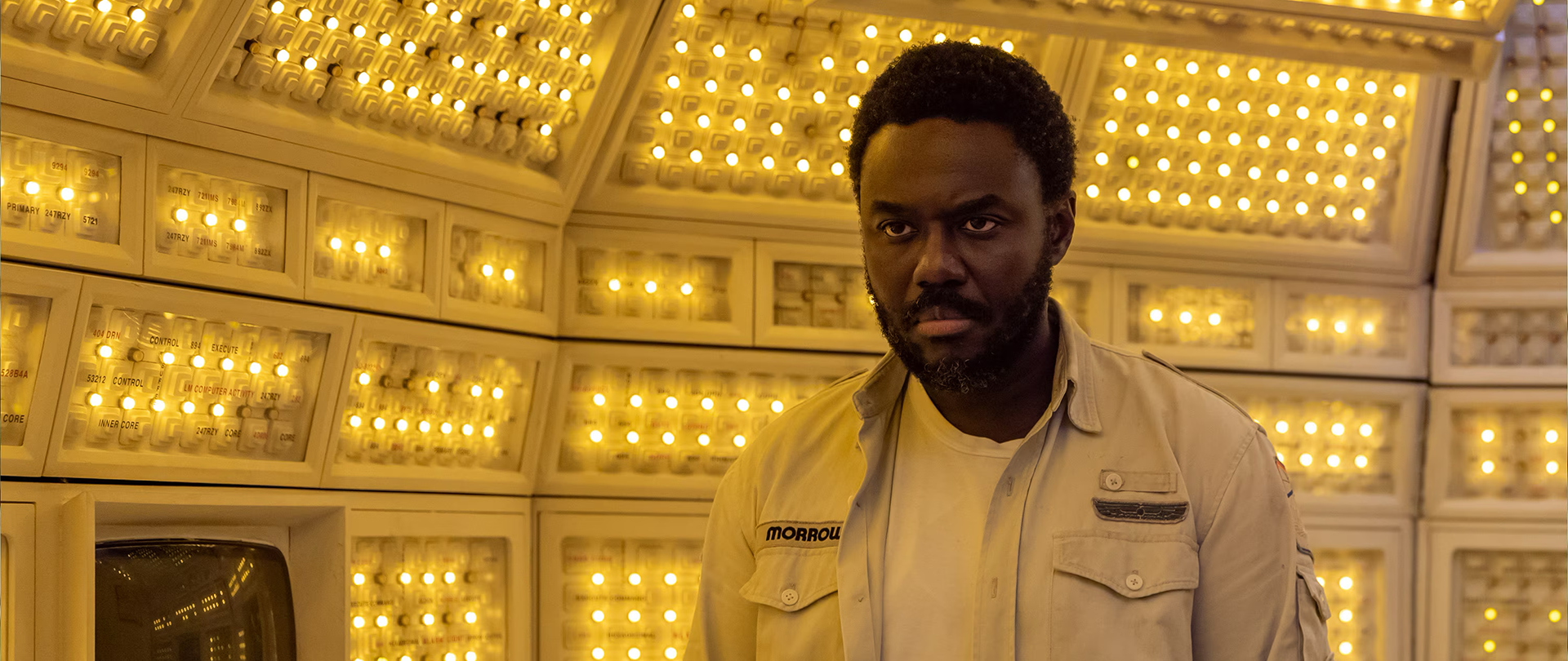 Morrow from FX's Alien: Earth standing in the control room