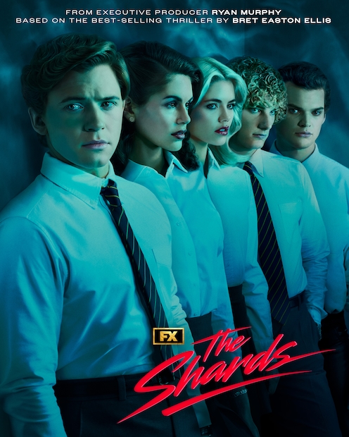 FX's The Shards full cast wearing formal attire, lit by pool lighting.
