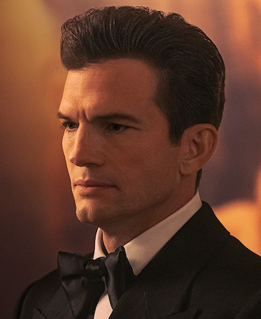 Close up of Ashton Kutcher as The Corporation