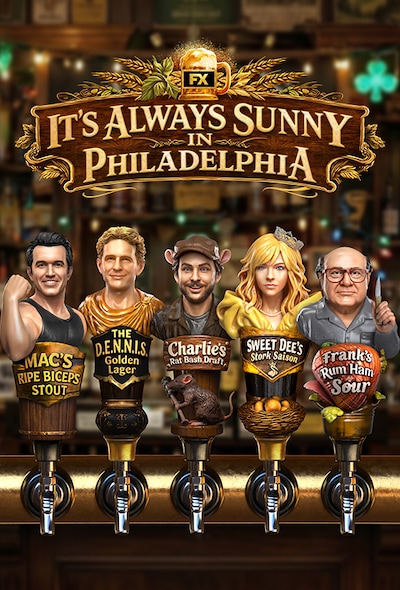 The Always Sunny cast as taps of beer on beer spouts